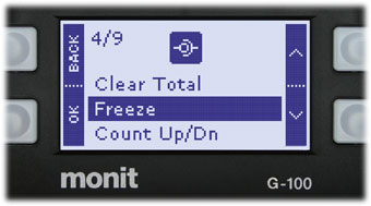 Auxiliary inputs showing clear total, freeze and reverse